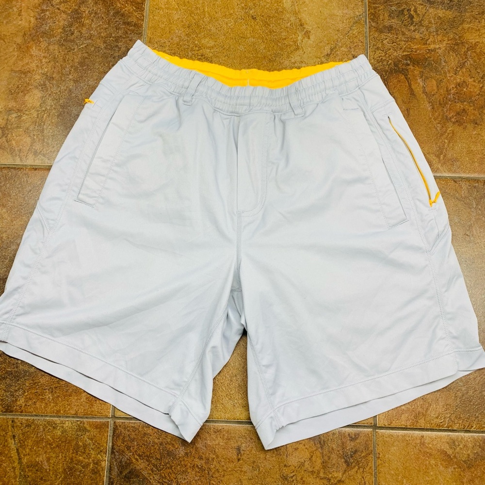 Birddogs Athletic Shorts in Light Gray with Yellow Accents